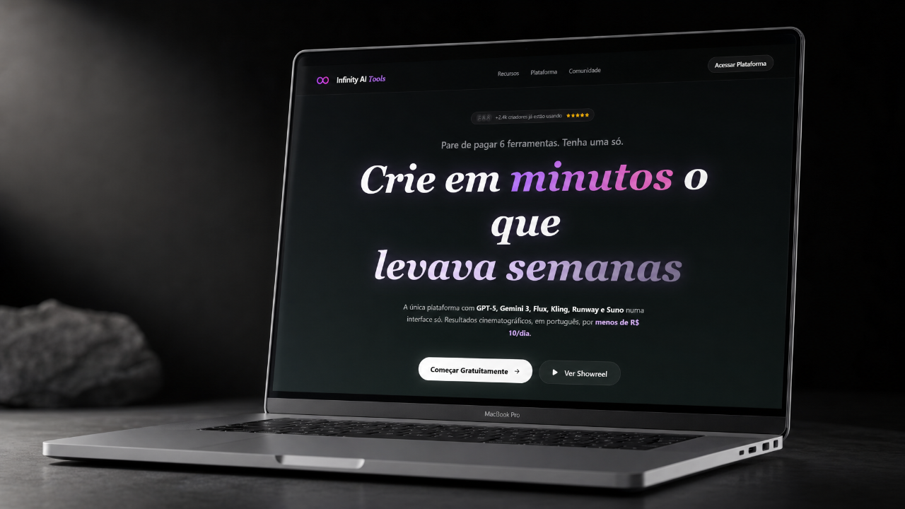 Infinity AI Tools — plataforma que reúne várias inteligências artificiais em um só lugar