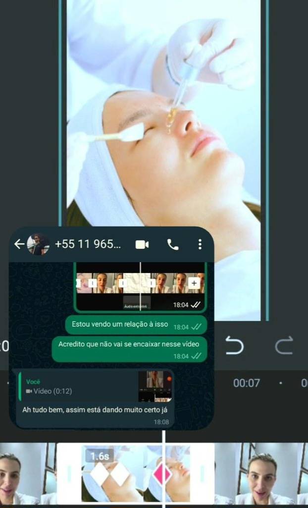 Vídeo editado no CapCut para médica da área de estética postar no Instagram